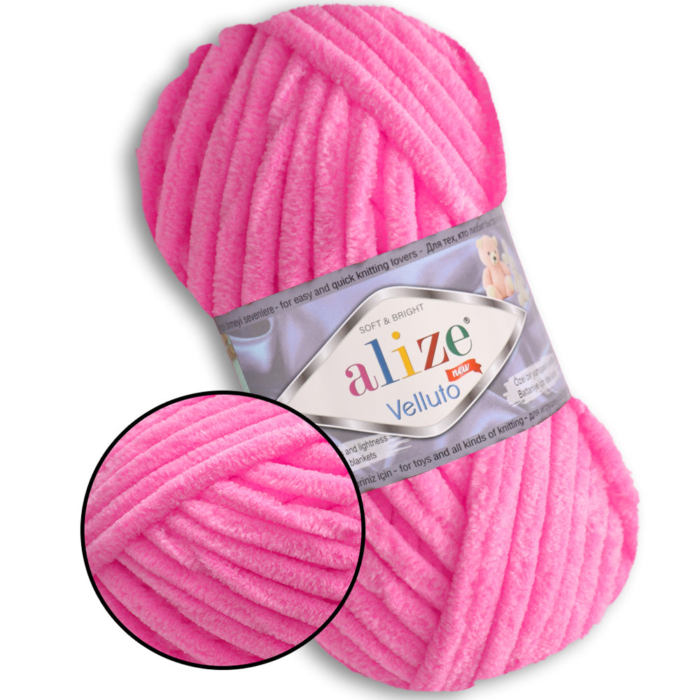 Alize Velluto, 43 colors, 3.5 oz / 74 yards