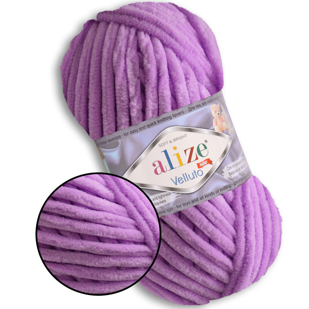 Alize Velluto, 43 colors, 3.5 oz / 74 yards