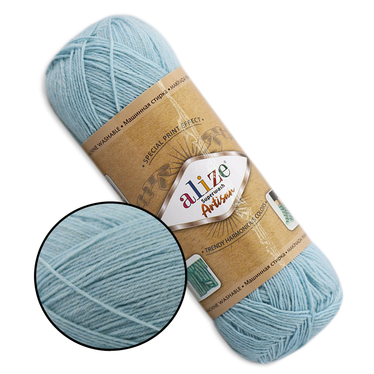 Alize Superwash Artisan, 32 colors, 3.5 oz / 459 yards