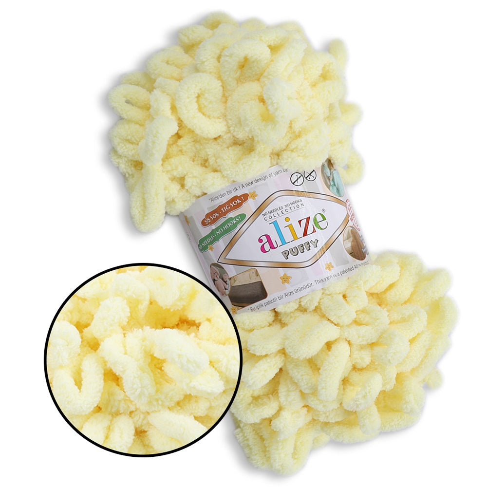 Alize Puffy, 82 Colors, Chenille Loop Yarn, 3.52 oz / 9.8 yards