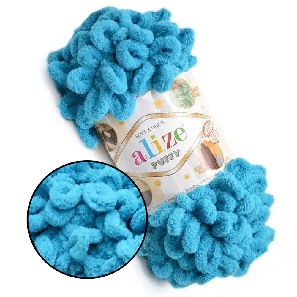 Alize Puffy, 82 Colors, Chenille Loop Yarn, 3.52 oz / 9.8 yards