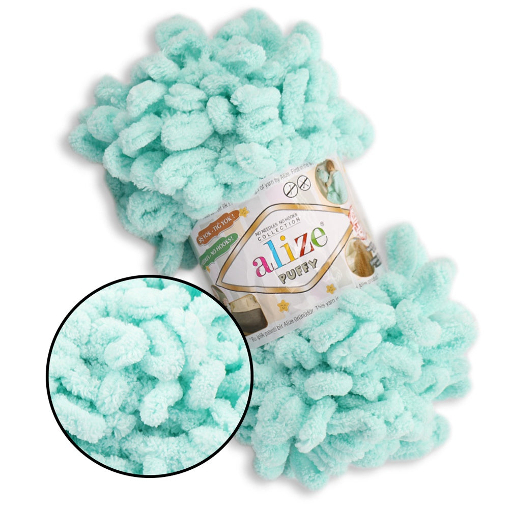Alize Puffy, 82 Colors, Chenille Loop Yarn, 3.52 oz / 9.8 yards