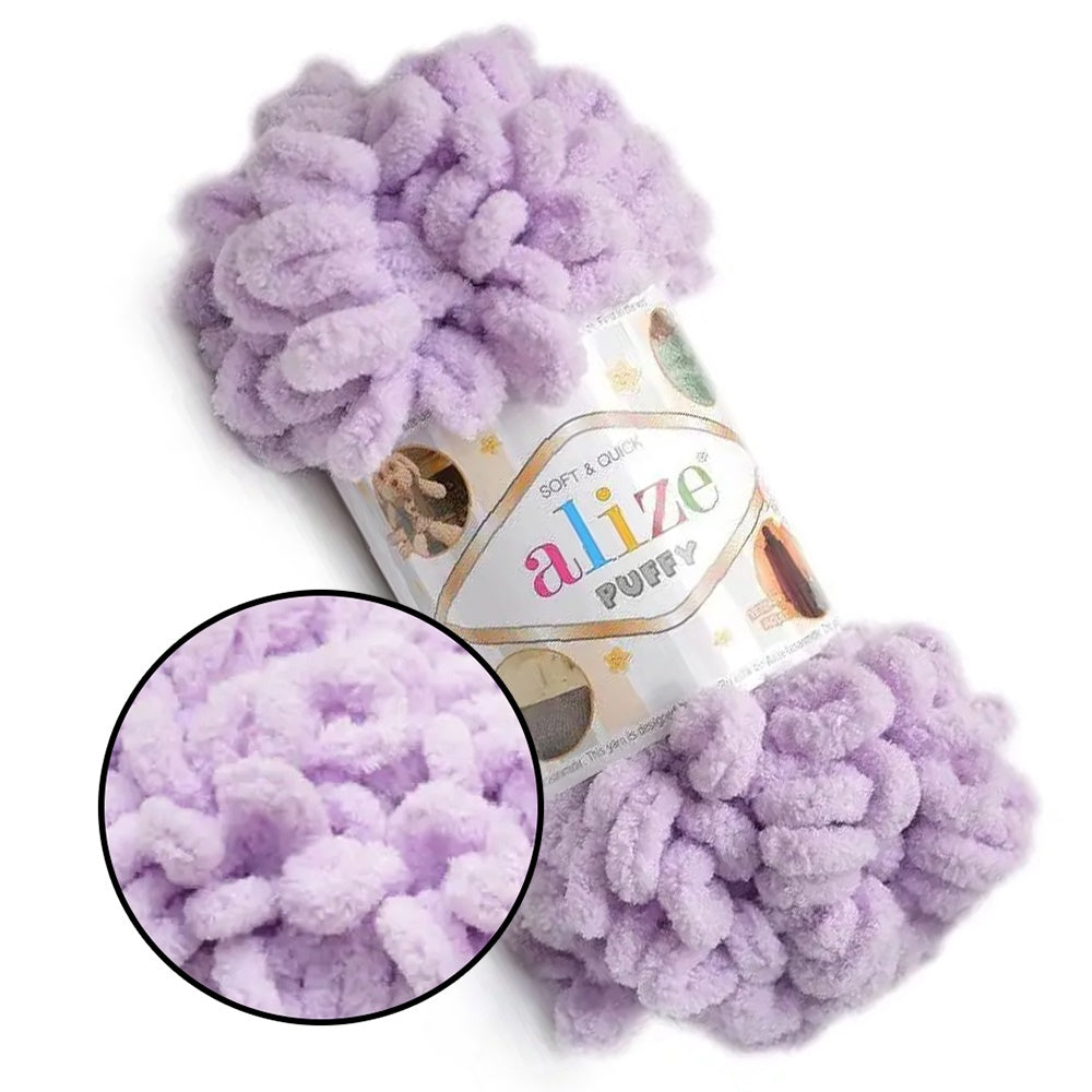 Alize Puffy, 82 Colors, Chenille Loop Yarn, 3.52 oz / 9.8 yards