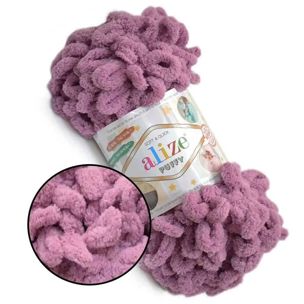 Alize Puffy, 82 Colors, Chenille Loop Yarn, 3.52 oz / 9.8 yards