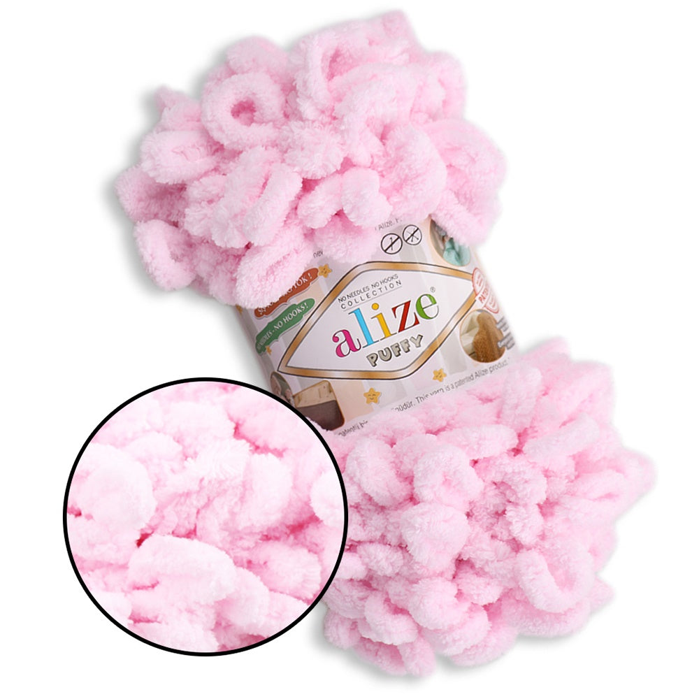 Alize Puffy, 82 Colors, Chenille Loop Yarn, 3.52 oz / 9.8 yards