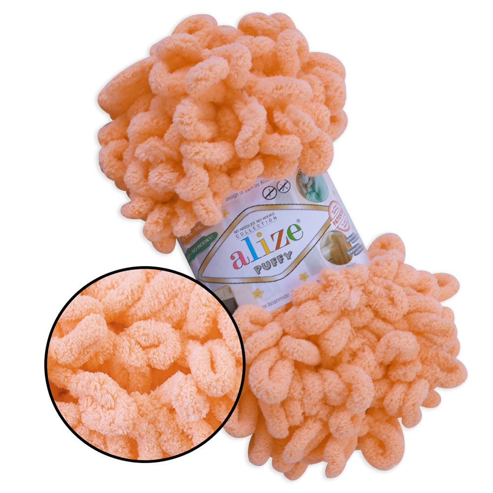 Alize Puffy, 82 Colors, Chenille Loop Yarn, 3.52 oz / 9.8 yards
