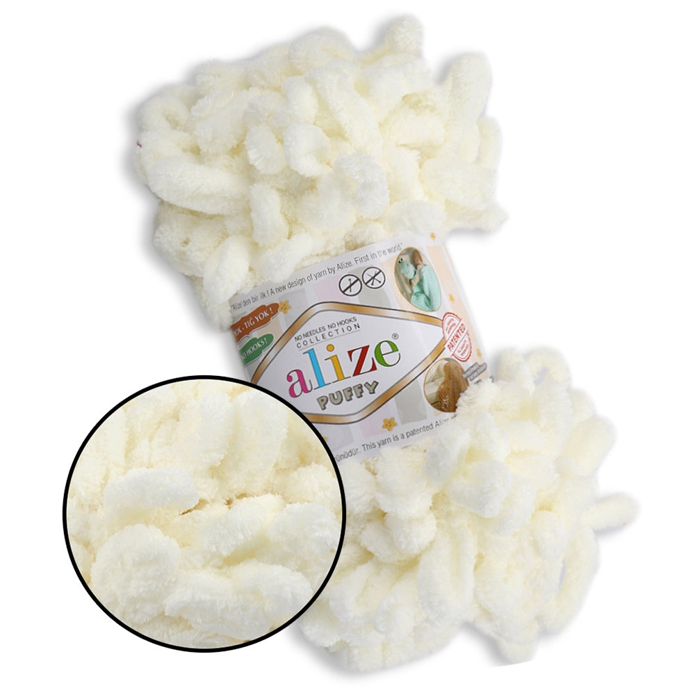 Alize Puffy, 82 Colors, Chenille Loop Yarn, 3.52 oz / 9.8 yards
