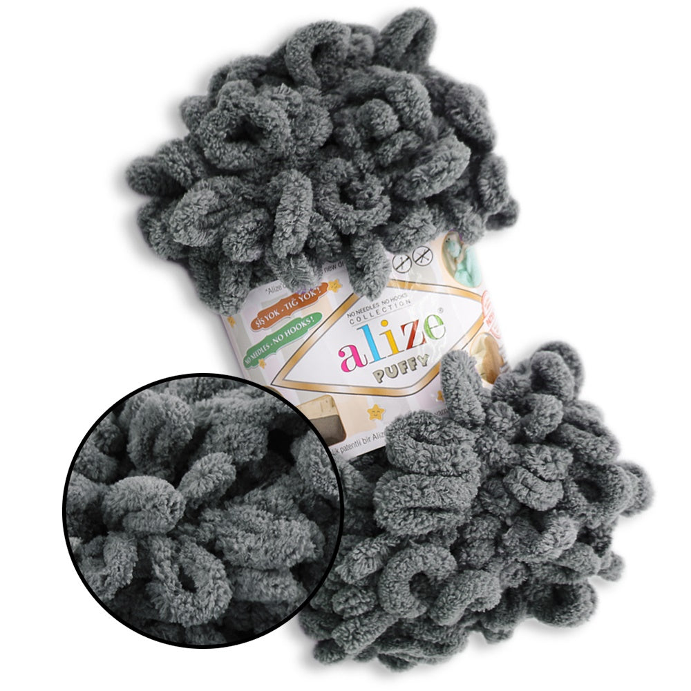 Alize Puffy, 82 Colors, Chenille Loop Yarn, 3.52 oz / 9.8 yards