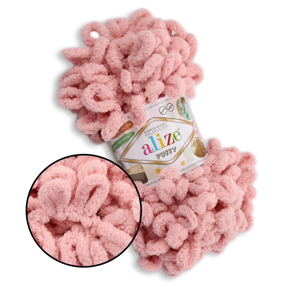 Alize Puffy, 82 Colors, Chenille Loop Yarn, 3.52 oz / 9.8 yards