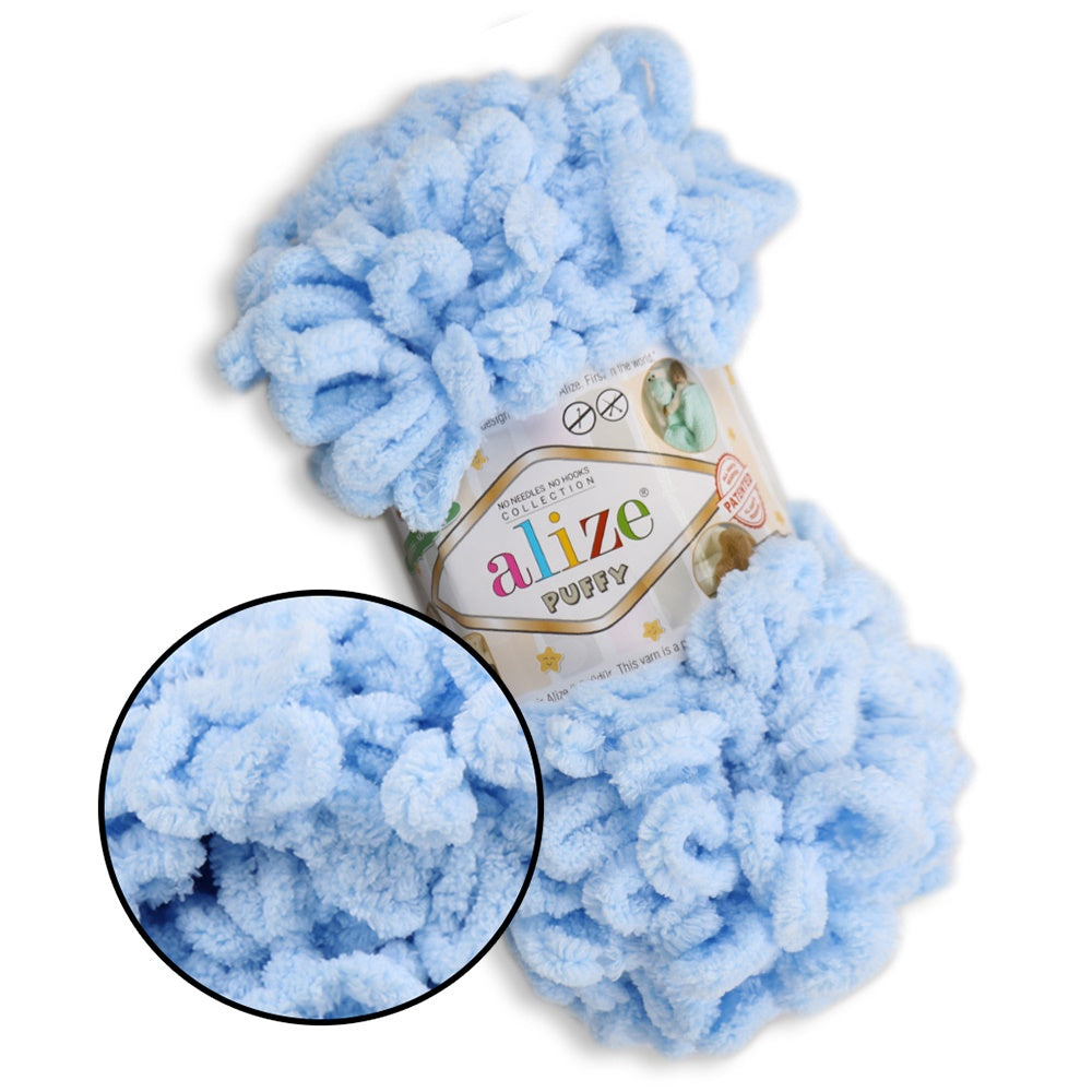 Alize Puffy, 82 Colors, Chenille Loop Yarn, 3.52 oz / 9.8 yards