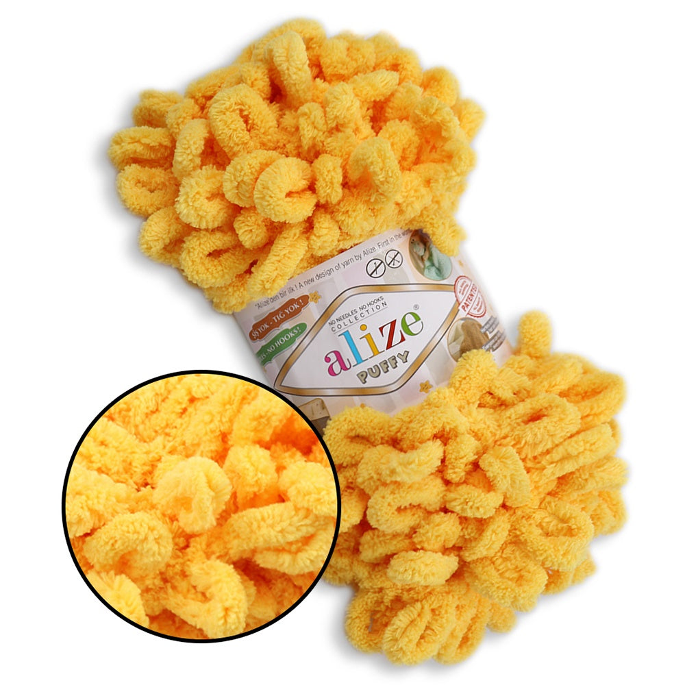 Alize Puffy, 82 Colors, Chenille Loop Yarn, 3.52 oz / 9.8 yards