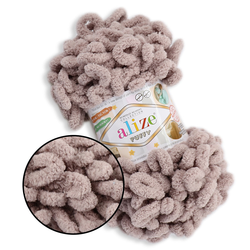 Alize Puffy, 82 Colors, Chenille Loop Yarn, 3.52 oz / 9.8 yards
