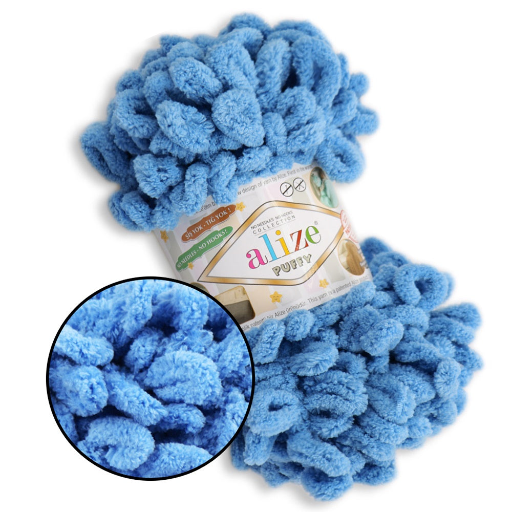 Alize Puffy, 82 Colors, Chenille Loop Yarn, 3.52 oz / 9.8 yards