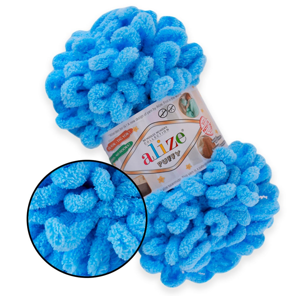 Alize Puffy, 82 Colors, Chenille Loop Yarn, 3.52 oz / 9.8 yards