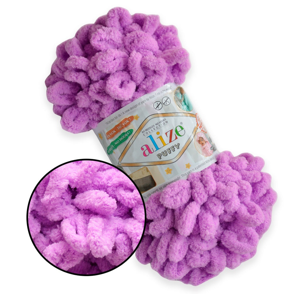 Alize Puffy, 82 Colors, Chenille Loop Yarn, 3.52 oz / 9.8 yards