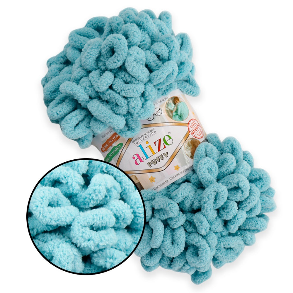 Alize Puffy, 82 Colors, Chenille Loop Yarn, 3.52 oz / 9.8 yards