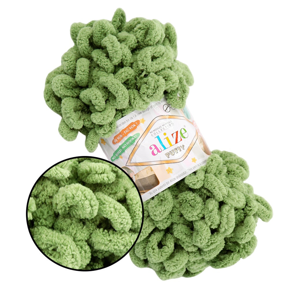 Alize Puffy, 82 Colors, Chenille Loop Yarn, 3.52 oz / 9.8 yards