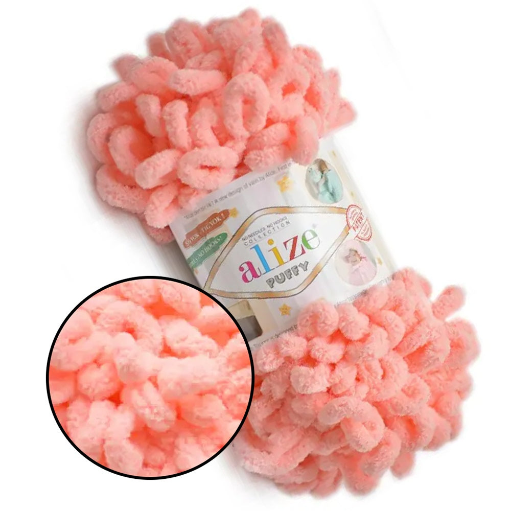 Alize Puffy, 82 Colors, Chenille Loop Yarn, 3.52 oz / 9.8 yards