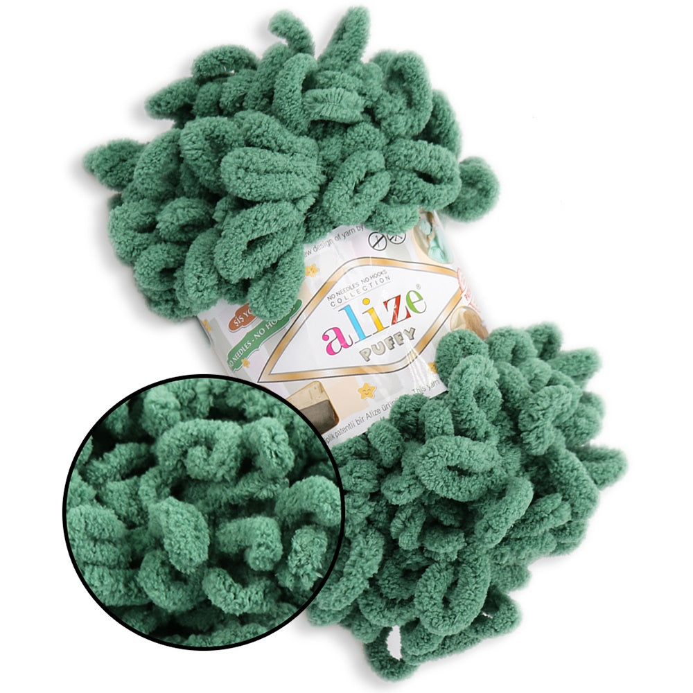 Alize Puffy, 82 Colors, Chenille Loop Yarn, 3.52 oz / 9.8 yards