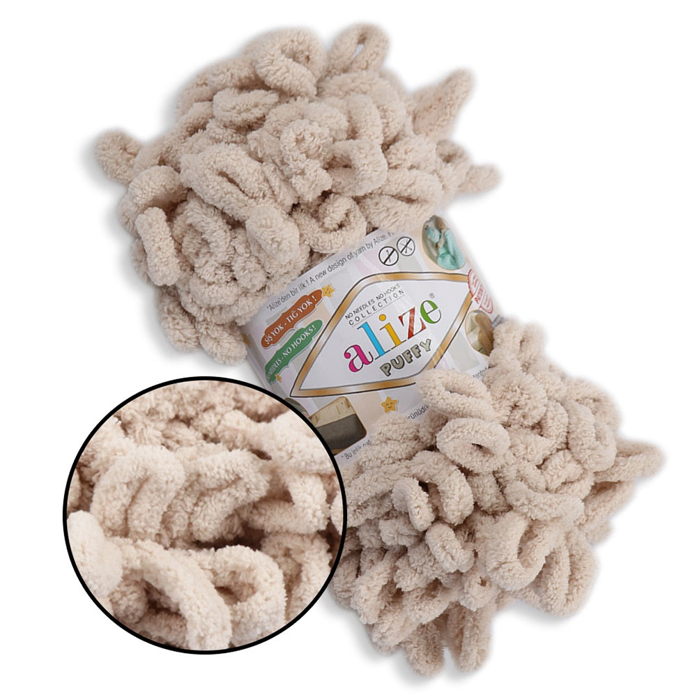 Alize Puffy, 82 Colors, Chenille Loop Yarn, 3.52 oz / 9.8 yards