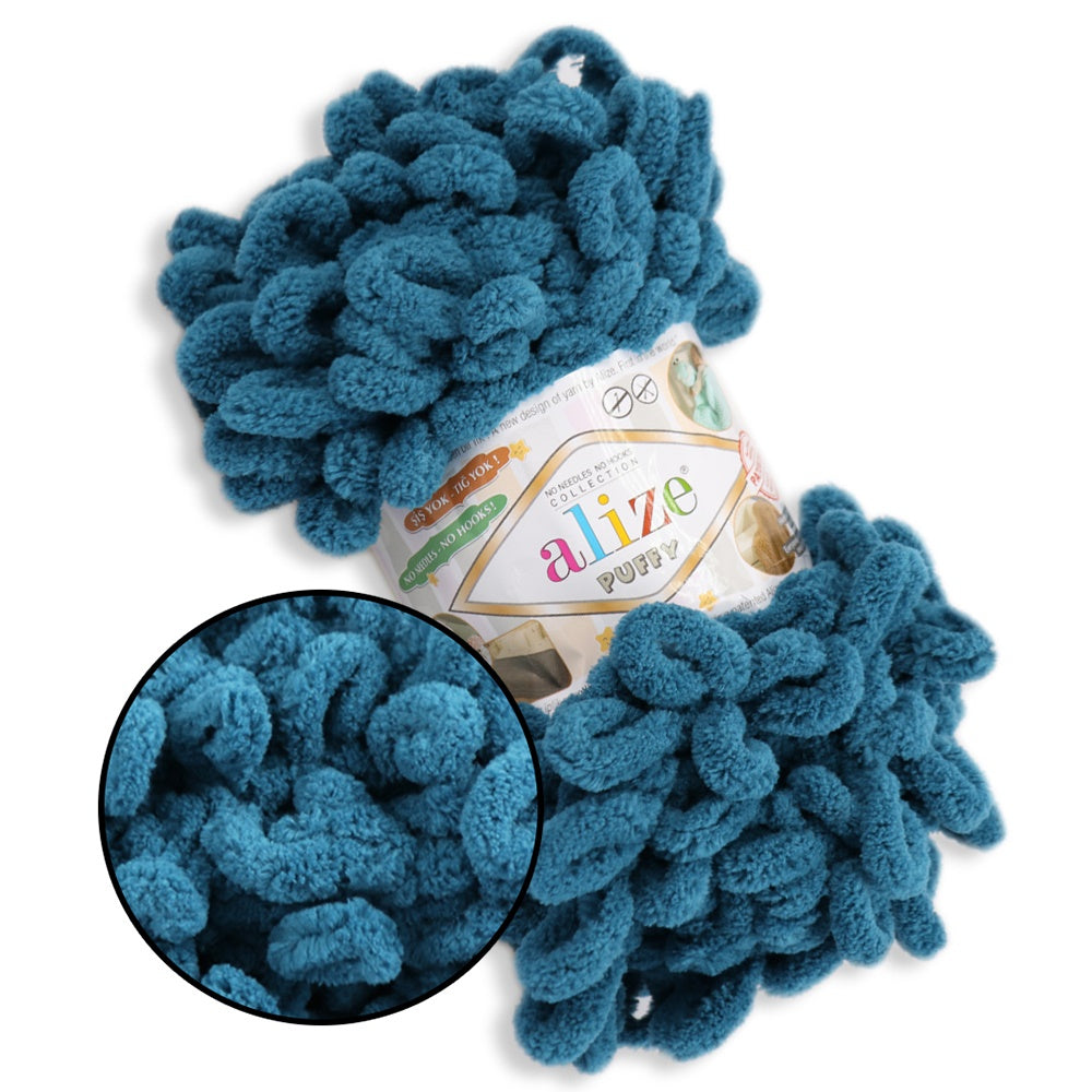 Alize Puffy, 82 Colors, Chenille Loop Yarn, 3.52 oz / 9.8 yards