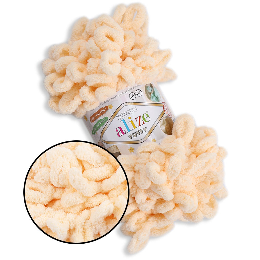 Alize Puffy, 82 Colors, Chenille Loop Yarn, 3.52 oz / 9.8 yards