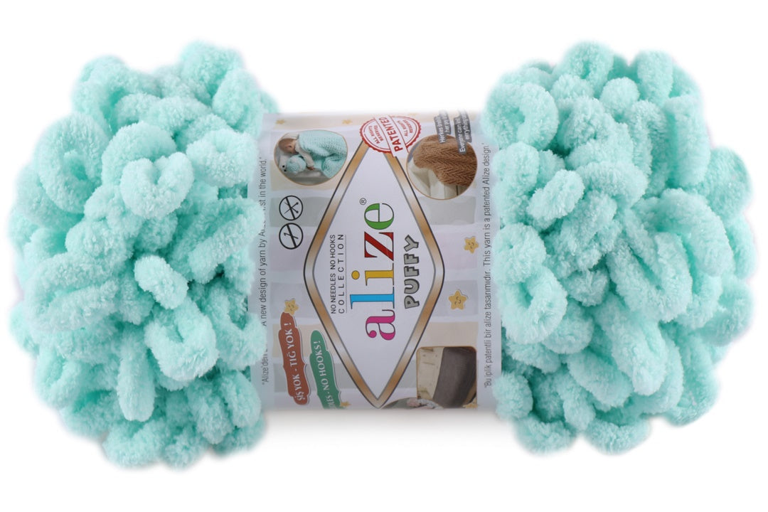 Alize Puffy, 82 Colors, Chenille Loop Yarn, 3.52 oz / 9.8 yards