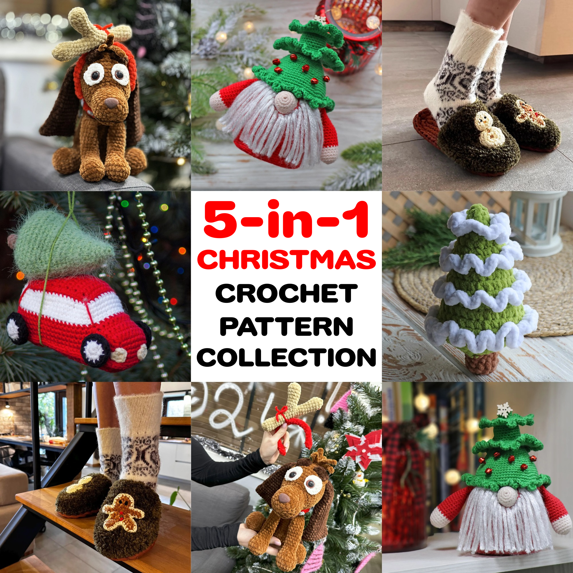 CHRISTMAS COLLECTION Crochet Pattern (skill levels beginner to intermediate)