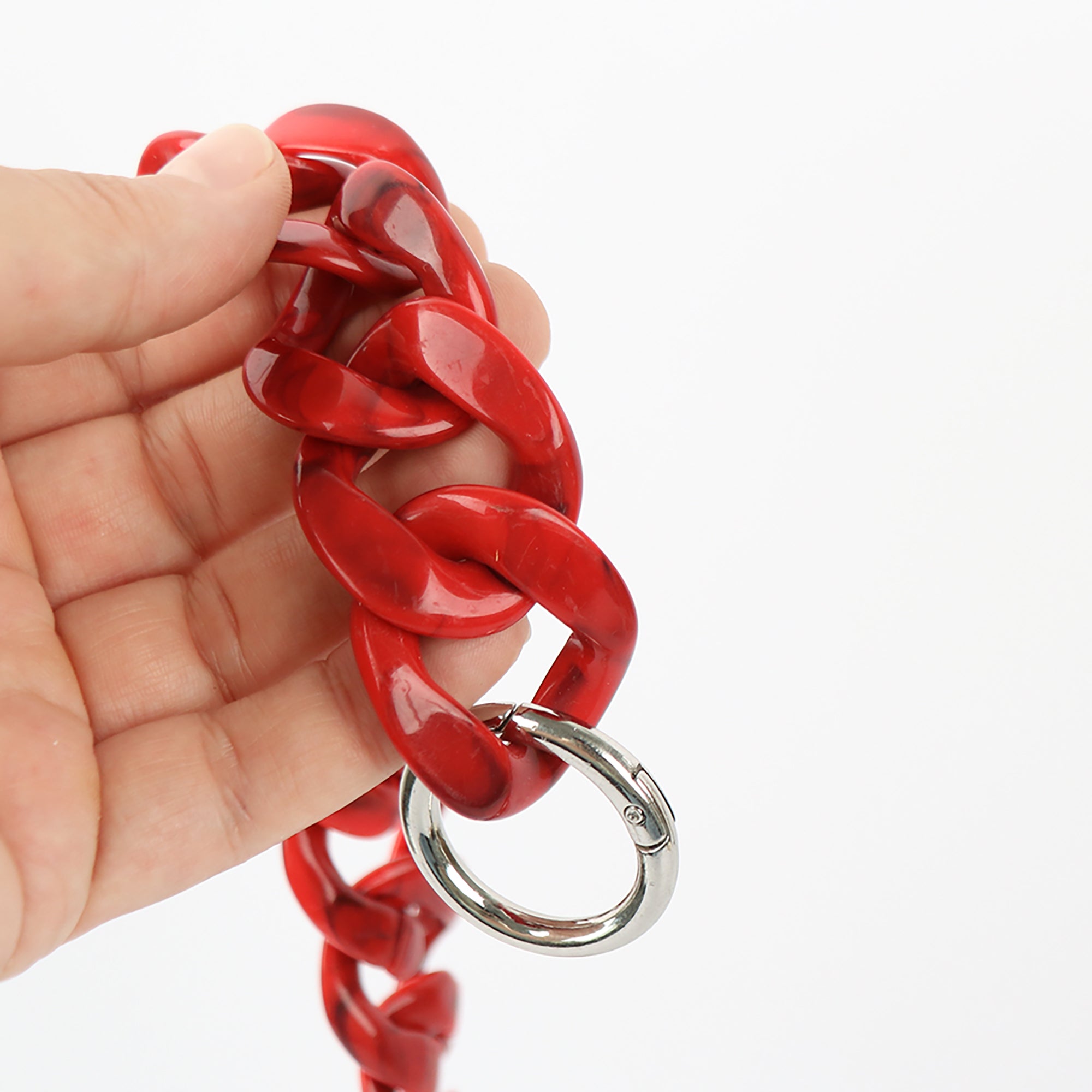 Acrylic Bag Handle - Clear Chunky Chain with Lobster Clasps