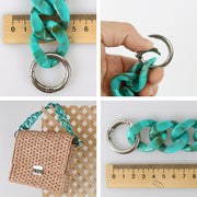 Acrylic Bag Handle - Clear Chunky Chain with Lobster Clasps