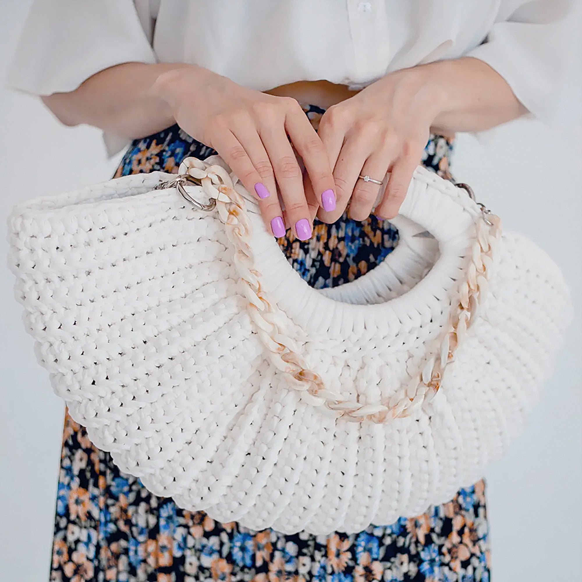 Acrylic Bag Handle - Clear Chunky Chain with Lobster Clasps