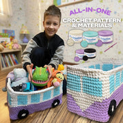 Pattern + Materials Retro Bus Nursery Basket Kit (skill level Beginner)