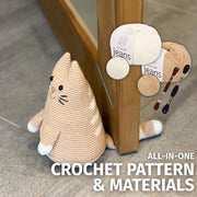 Pattern + Materials Kitty Door Stop Crochet KIT (skill level Beginner)