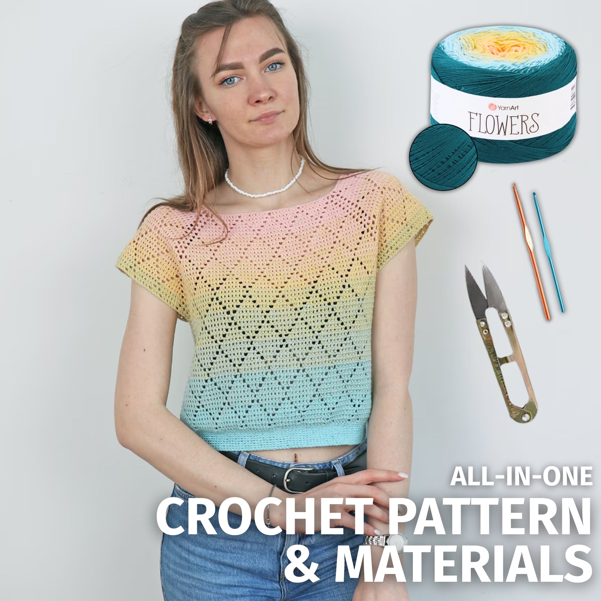 2-in-1 Lace Summer Top Crochet Kit (skill level Beginner)