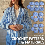 Finger Knit Cable Cardigan Knitting Kit  (skill level Advanced)