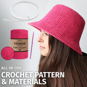 Organic Raffia Bucket Hat Crochet Kit