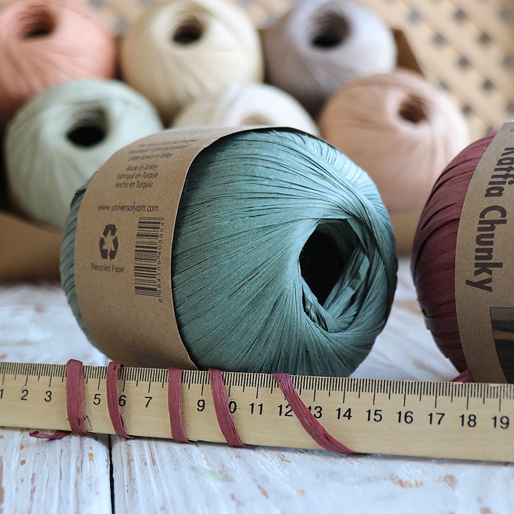 Fibranatura Raffia Chunky, 11 colors, 3.5 oz / 126 yds