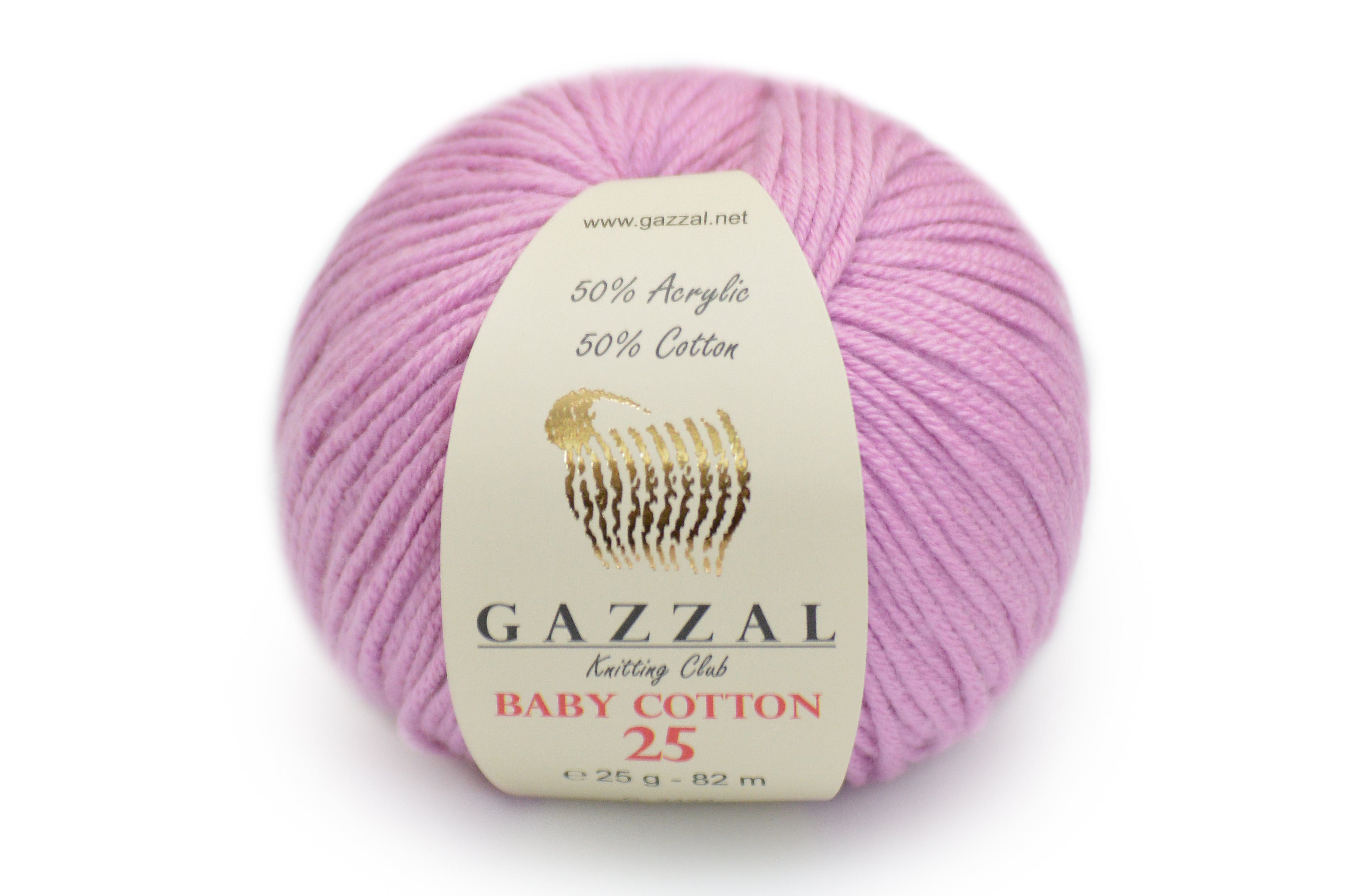 Gazzal Baby Cotton 25, 24 colors, 0.88 oz / 90 yards