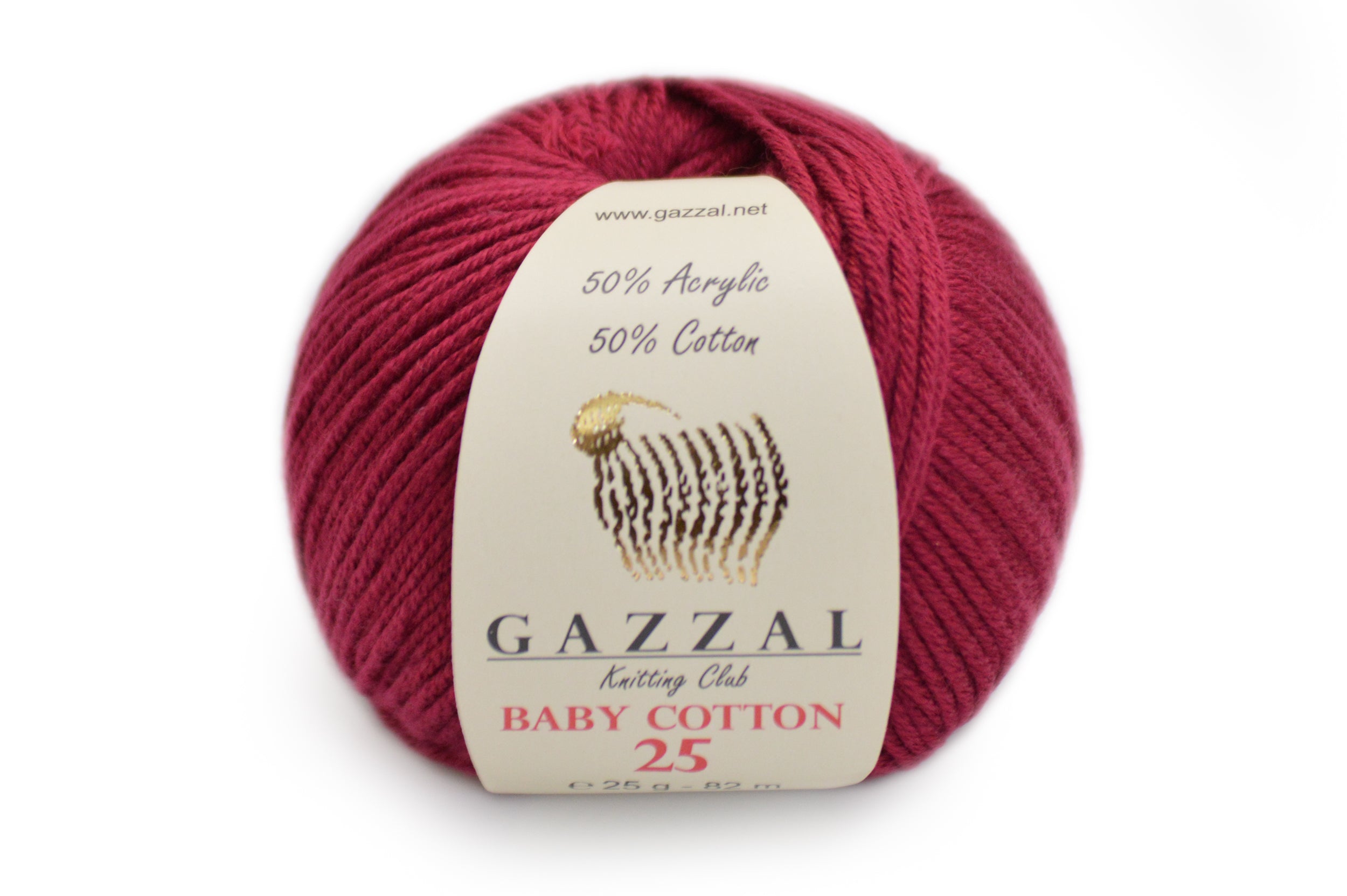 Gazzal Baby Cotton 25, 24 colors, 0.88 oz / 90 yards