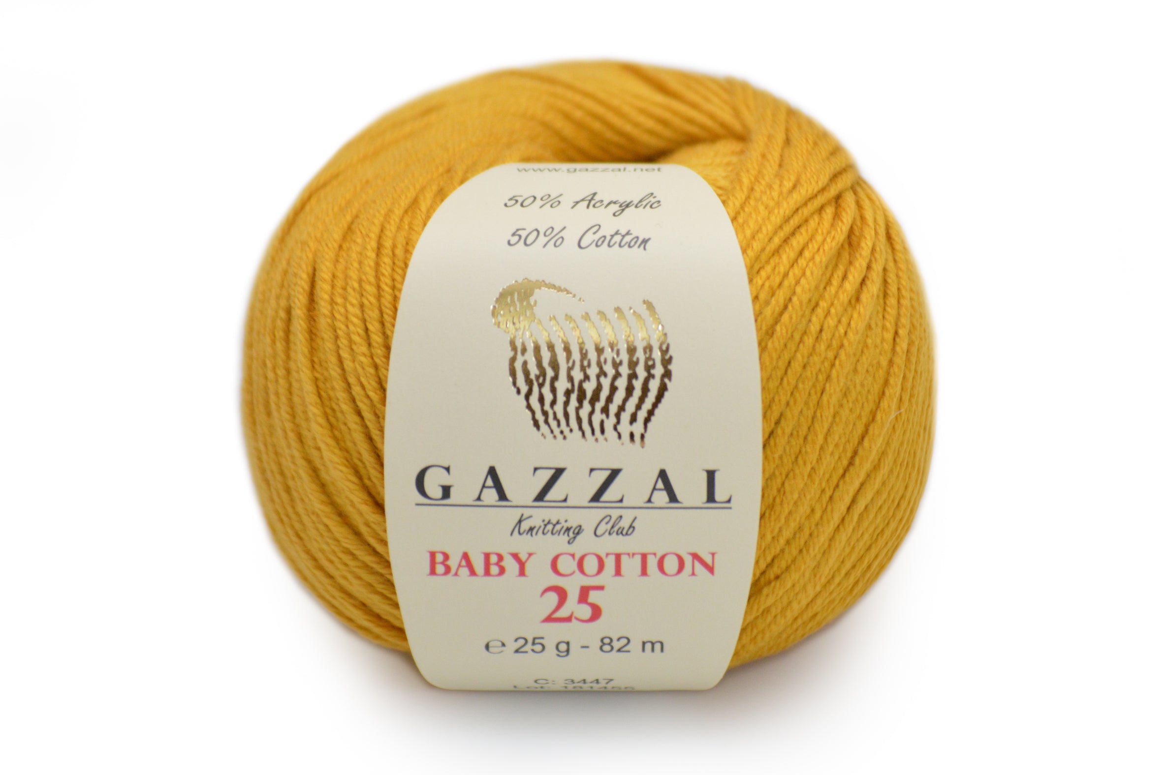 Gazzal Baby Cotton 25, 24 colors, 0.88 oz / 90 yards