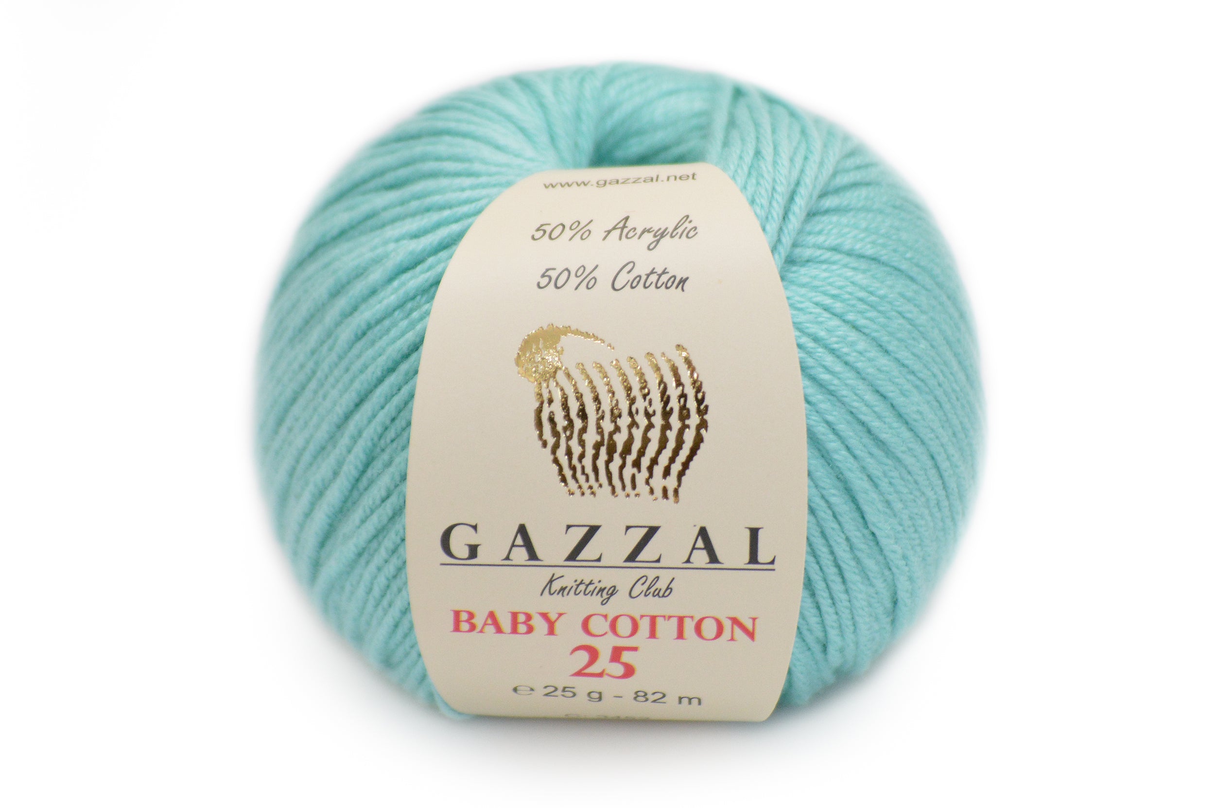 Gazzal Baby Cotton 25, 24 colors, 0.88 oz / 90 yards