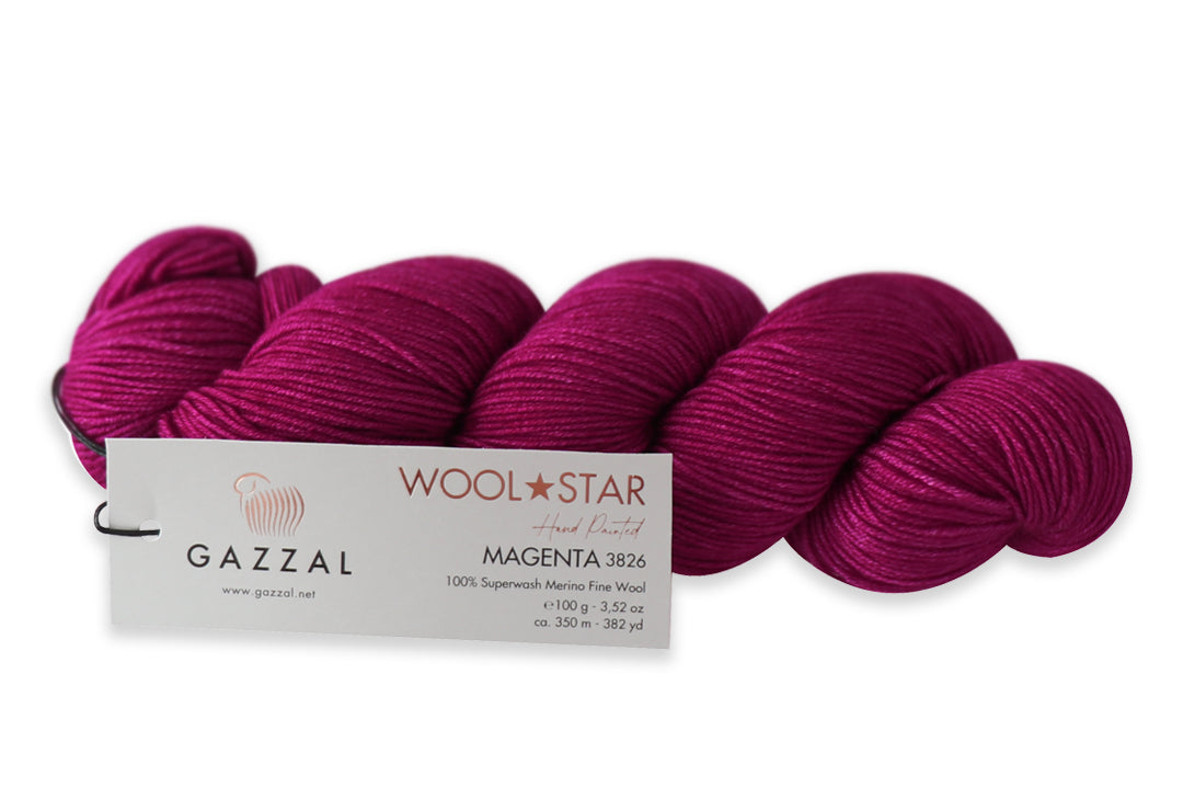 Gazzal Wool Star, 31 colors, 3.5 oz / 437 yards