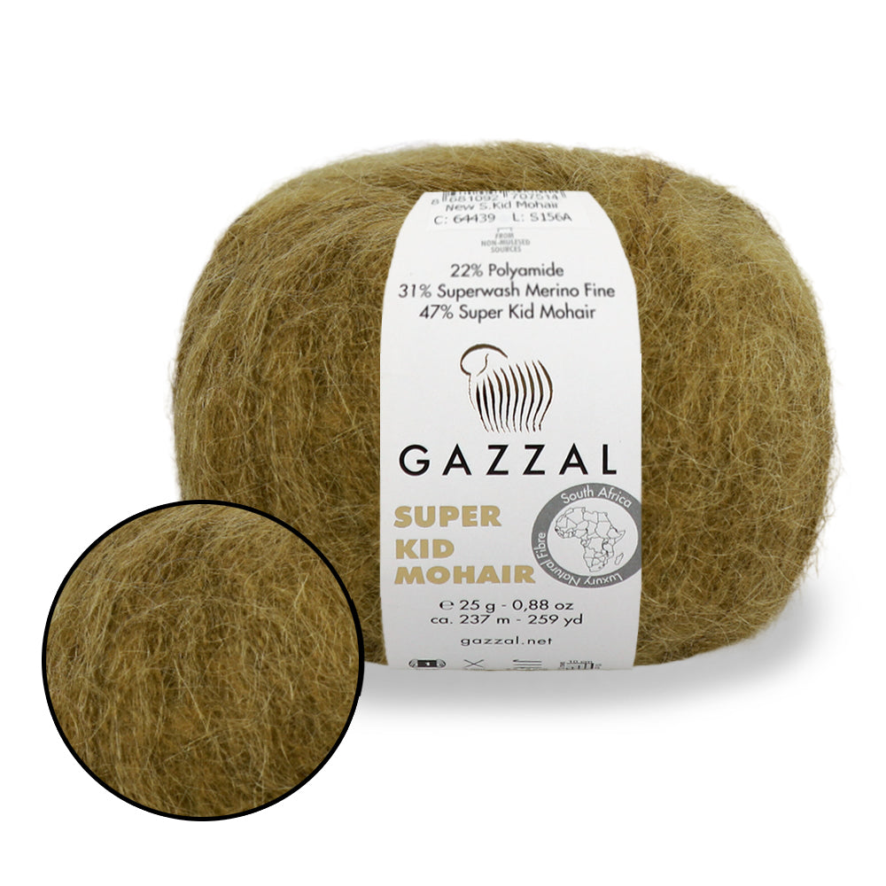 Gazzal Super Kid Mohair, 20 colors, 0.88 oz / 259 yards