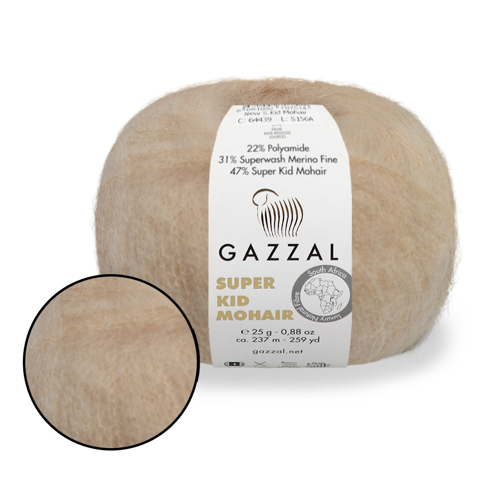 Gazzal Super Kid Mohair, 20 colors, 0.88 oz / 259 yards