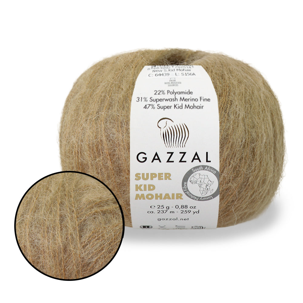 Gazzal Super Kid Mohair, 20 colors, 0.88 oz / 259 yards