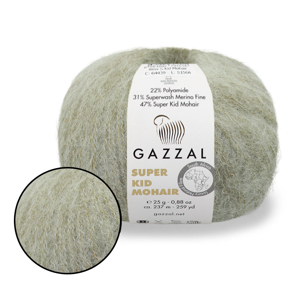 Gazzal Super Kid Mohair, 20 colors, 0.88 oz / 259 yards