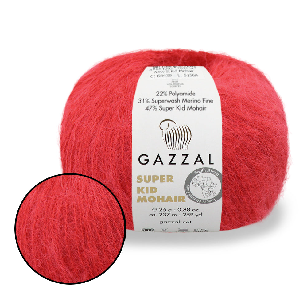 Gazzal Super Kid Mohair, 20 colors, 0.88 oz / 259 yards