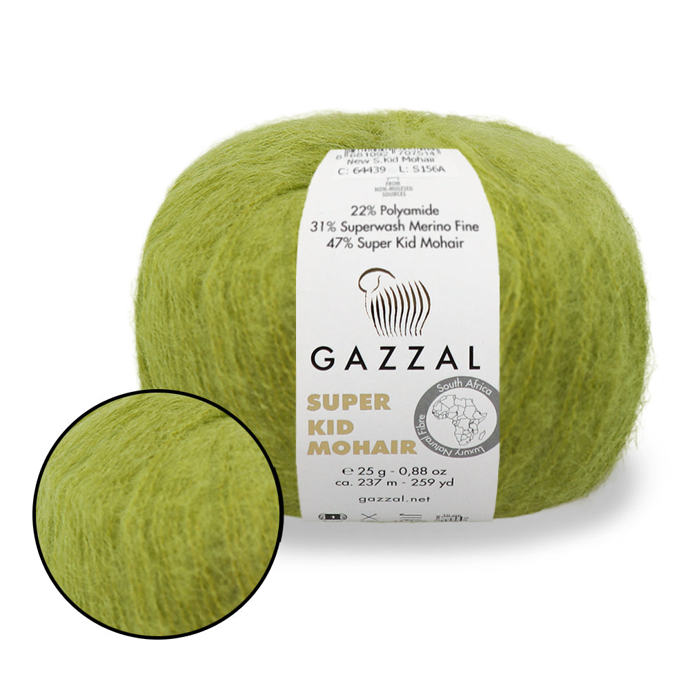 Gazzal Super Kid Mohair, 20 colors, 0.88 oz / 259 yards
