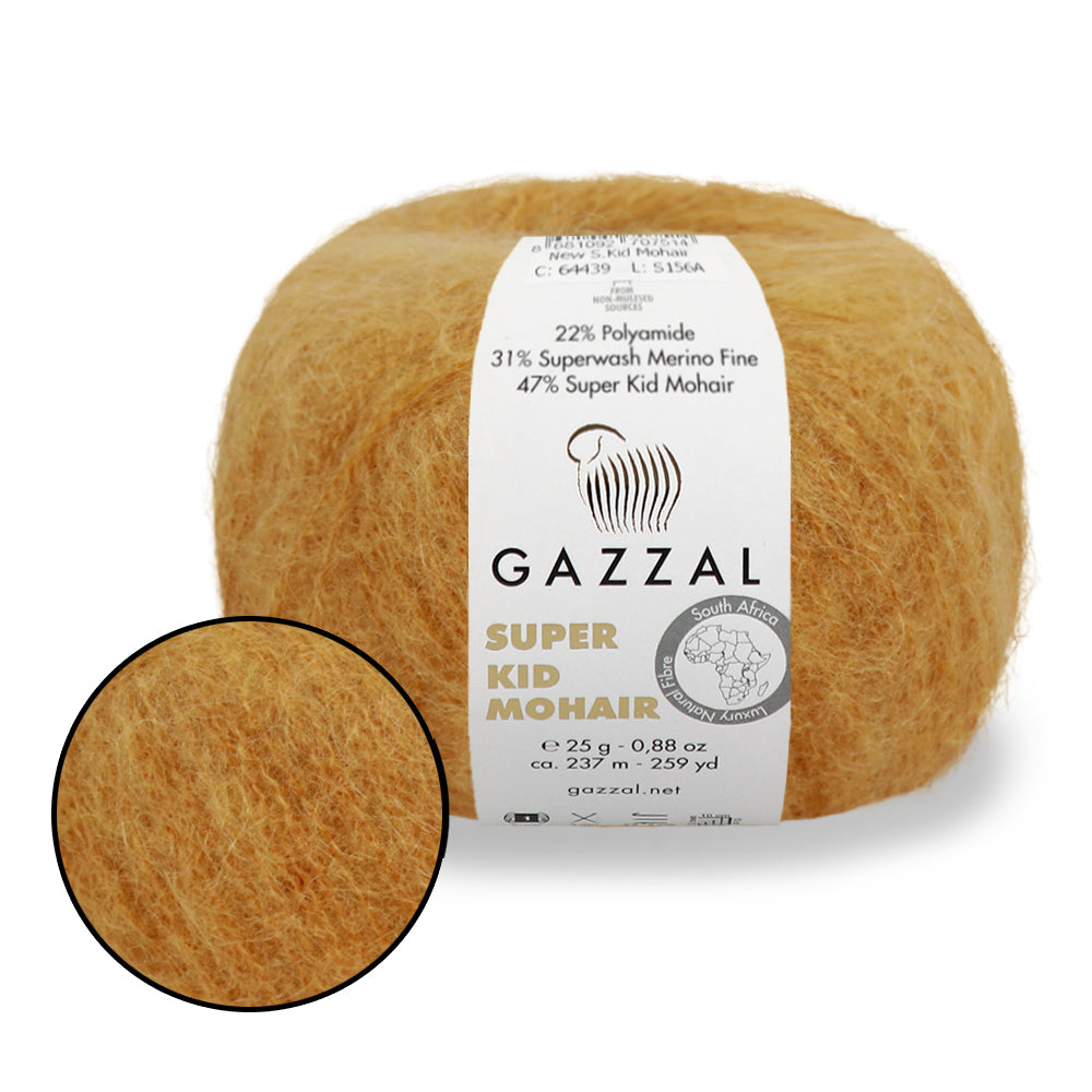 Gazzal Super Kid Mohair, 20 colors, 0.88 oz / 259 yards