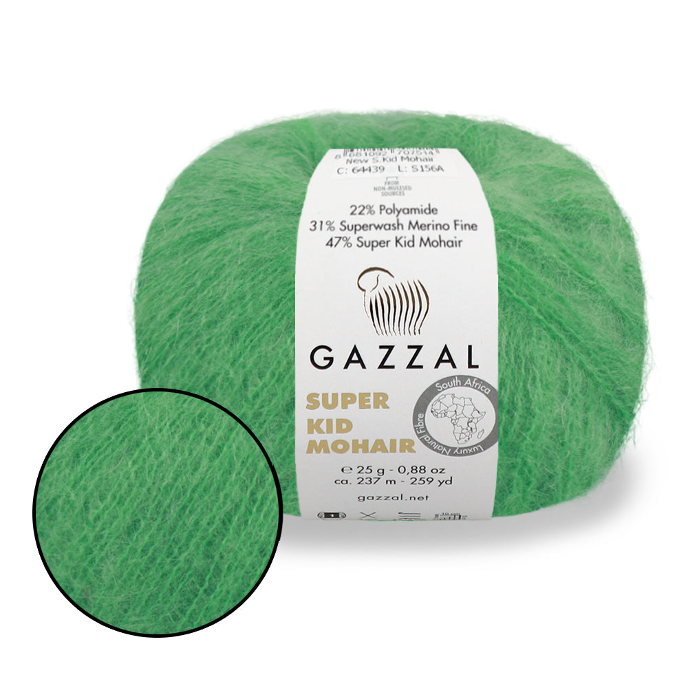 Gazzal Super Kid Mohair, 20 colors, 0.88 oz / 259 yards